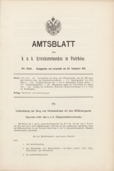 Amtsblatt des k. u. k. Kreiskommandos in Piotrków.1915, Stück 14 (20 Dezember) + dod.