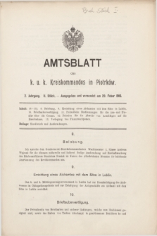 Amtsblatt des k. u. k. Kreiskommandos in Piotrków.Jg.2, Stück 2 (29 Feber 1916) + dod.
