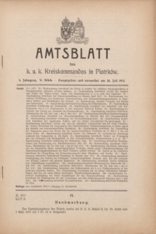 Amtsblatt des k. u. k. Kreiskommandos in Piotrków.Jg.3, Stück 5 (25 Juli 1917) + dod.
