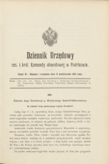 Dziennik Urzędowy ces. i król. Komendy obwodowej w Piotrkowie.1915, cz. 11 (13 października)