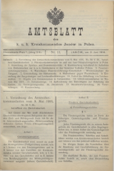 Amtsblatt des k. u. k. Kreiskommandos Janów in Polen.1916, Nr. 11 (2 Juni) + dod.