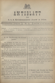 Amtsblatt des k. u. k. Kreiskommandos Janów in Polen.1917, Nr. 12 (18 November)