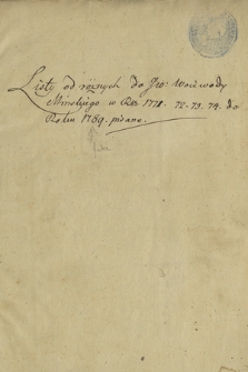 Korespondencja Adama Chmary z lat 1746-1791. T. 19, Listy z lat 1755-1780