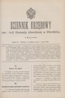Dziennik Urzędowy ces. i król. Komendy obwodowej w Wierzbniku.R.2, cz. 4 (1 marca 1916)