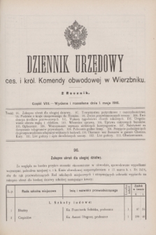 Dziennik Urzędowy ces. i król. Komendy obwodowej w Wierzbniku.R.2, cz. 8 (1 maja 1916)