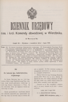 Dziennik Urzędowy ces. i król. Komendy obwodowej w Wierzbniku.R.2, cz. 12 (1 lipca 1916)