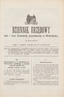 Dziennik Urzędowy ces. i król. Komendy powiatowej w Wierzbniku.R.3, Cz. 10 (24 września 1917)