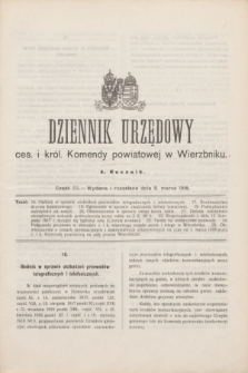 Dziennik Urzędowy ces. i król. Komendy powiatowej w Wierzbniku.R.4, cz. 3 (5 marca 1918)