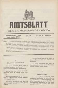 Amtsblatt des k. u. k. Kreiskommandos in Opatów.1916, Nr. 25 (1 Dezember)