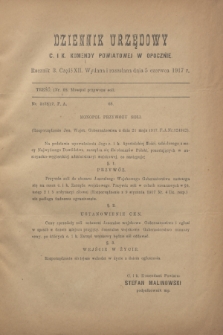 Dziennik Urzędowy C. i K. Komendy Powiatowej w Opocznie.R.3, cz. 12 (5 czerwca 1917)