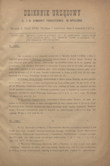 Dziennik Urzędowy C. i K. Komendy Powiatowej w Opocznie.R.3, cz. 18 (4 września 1917)