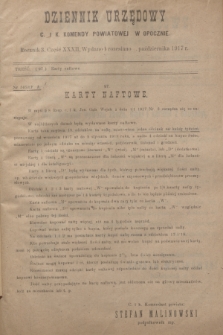 Dziennik Urzędowy C. i K. Komendy Powiatowej w Opocznie.R.3, cz. 32 (październik 1917)