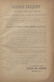 Dziennik Urzędowy C. i K. Komendy Powiatowej w Opocznie.R.3, cz. 36 (18 października 1917)