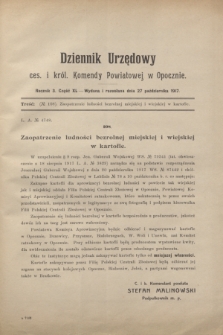 Dziennik Urzędowy Ces. i Król. Komendy Powiatowej w Opocznie.R.3, cz. 40 (27 października 1917)