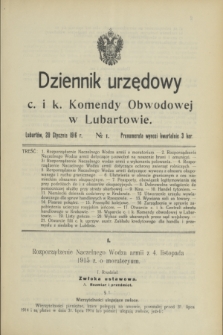 Dziennik urzędowy c. i k. Komendy Obwodowej w Lubartowie.1916, № 1 (20 stycznia)