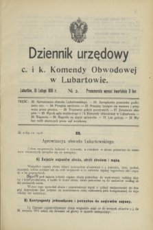 Dziennik urzędowy c. i k. Komendy Obwodowej w Lubartowie.1916, № 2 (15 lutego)