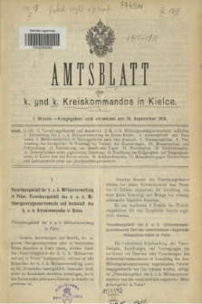 Amtsblatt des k. und k. Kreiskommandos in Kielce.1915, Stueck 1 (15 September)
