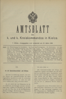 Amtsblatt des k. und k. Kreiskommandos in Kielce.1916, Stück 7 (15 März)