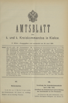 Amtsblatt des k. und k. Kreiskommandos in Kielce.1916, Stück 10 (15 Juni)