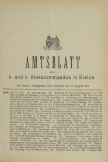 Amtsblatt des k. und k. Kreiskommandos in Kielce.1916, Stück 12 (15 August) + dod.