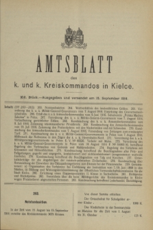 Amtsblatt des k. und k. Kreiskommandos in Kielce.1916, Stück 13 (15 September) + wkładka
