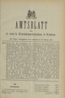 Amtsblatt des k. und k. Kreiskommandos in Kielce.1916, Stück 14 (15 Oktober) + wkładka
