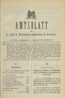 Amtsblatt des k. und k. Kreiskommandos in Kielce.1917, Stück 19 (31 Jänner)