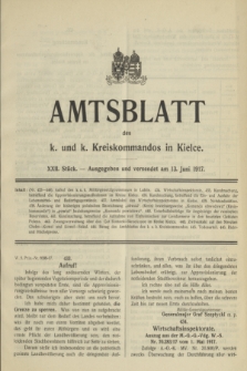 Amtsblatt des k. und k. Kreiskommandos in Kielce.1917, Stück 22 (13 Juni)