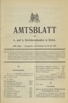 Amtsblatt des k. und k. Kreiskommandos in Kielce.1917, Stück 23 (26 Juli)