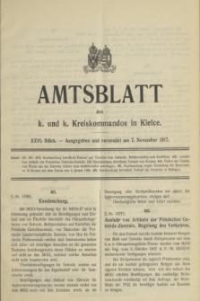 Amtsblatt des k. und k. Kreiskommandos in Kielce.1917, Stück 26 (7 November)