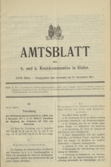 Amtsblatt des k. und k. Kreiskommandos in Kielce.1917, Stück 27 (21 Dezember) + wkładka