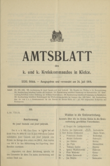 Amtsblatt des k. und k. Kreiskommandos in Kielce.1918, Stück 31 (24 Juli)