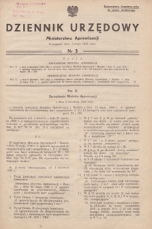 Dziennik Urzędowy Ministerstwa Aprowizacji.1948, nr 3 (5 maja)