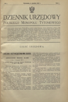 Dziennik Urzędowy Polskiego Monopolu Tytoniowego.R.1, № 2 (grudzień 1927)