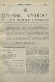 Dziennik Urzędowy Polskiego Monopolu Tytoniowego.R.2, № 3 (styczeń 1928)