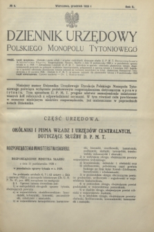 Dziennik Urzędowy Polskiego Monopolu Tytoniowego.R.2, № 6 (grudzień 1928)