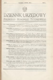 Dziennik Urzędowy Polskiego Monopolu Tytoniowego.R.5, № 2 (1 czerwca 1931) + dod.