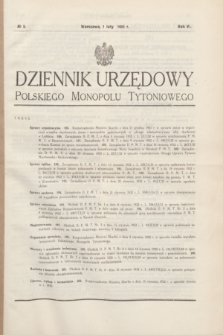 Dziennik Urzędowy Polskiego Monopolu Tytoniowego.R.6, № 2 (1 lutego 1932)