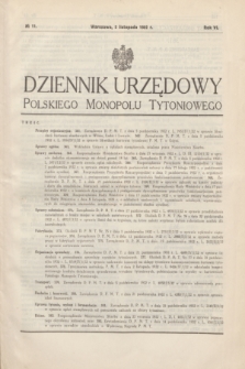 Dziennik Urzędowy Polskiego Monopolu Tytoniowego.R.6, № 11 (2 listopada 1932)