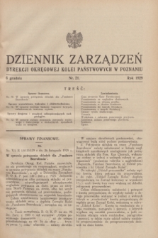 Dziennik Zarządzeń Dyrekcji Okręgowej Kolei Państwowych w Poznaniu.1929, nr 21 (6 grudnia)
