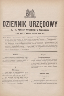 Dziennik Urzędowy C. i k. Komendy Obwodowej w Kozienicach.1916, cz. 8 (10 lipca)