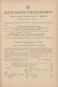 Dziennik Urzędowy Ministerstwa Aprowizacji i Handlu.1945, nr 2 (15 maja)