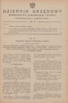 Dziennik Urzędowy Ministerstwa Aprowizacji i Handlu.1945, nr 9 (1 września)