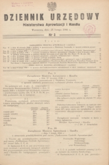 Dziennik Urzędowy Ministerstwa Aprowizacji i Handlu.1946, nr 3 (28 lutego)