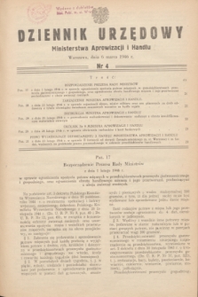 Dziennik Urzędowy Ministerstwa Aprowizacji i Handlu.1946, nr 4 (6 marca)