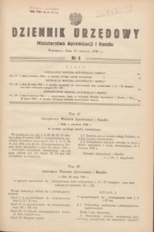 Dziennik Urzędowy Ministerstwa Aprowizacji i Handlu.1946, nr 8 (12 czerwca)