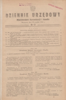 Dziennik Urzędowy Ministerstwa Aprowizacji i Handlu.1946, nr 17 (28 grudnia)