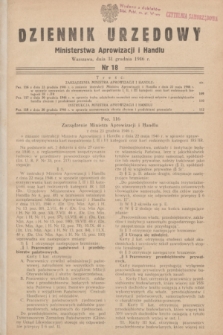 Dziennik Urzędowy Ministerstwa Aprowizacji i Handlu.1946, nr 18 (31 grudnia)