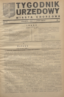 Tygodnik Urzędowy Miasta Chorzowa.R.6, nr 7 (23 lutego 1939)