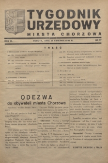 Tygodnik Urzędowy Miasta Chorzowa.R.6, nr 17 (29 kwietnia 1939)